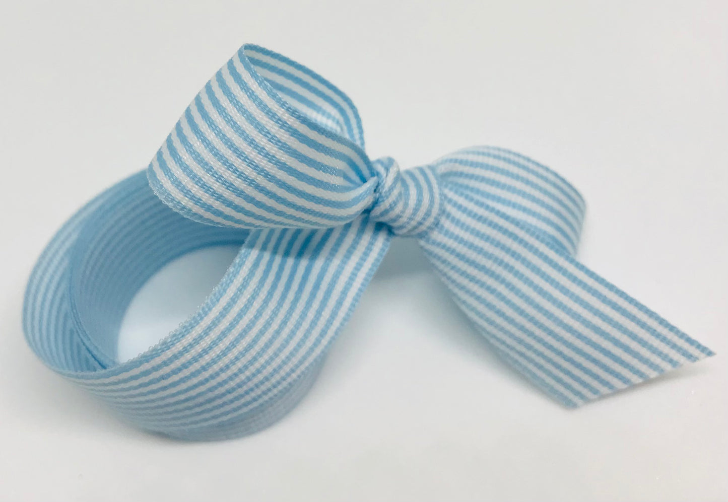 Vandoros Light Blue/White Candy Grosgrain Ribbon 15mm