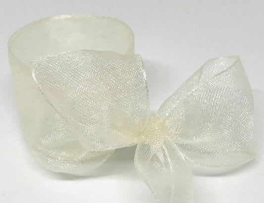 Vandoros Ivory Fine Organza Ribbon 25mm