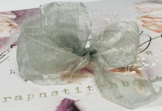 Silver Crushed Ruffle Edge Organza Ribbon 25mm