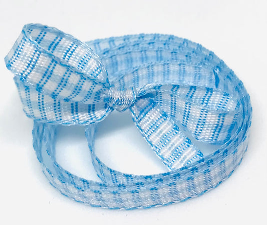 Vandoros Baby Blue/White Gingham Ribbon 5mm