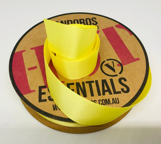 Vandoros Lemon Hot Essentials Grosgrain Ribbon 25mm