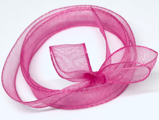 Vandoros Fuchsia Fine Edge Organza Ribbon 10mm