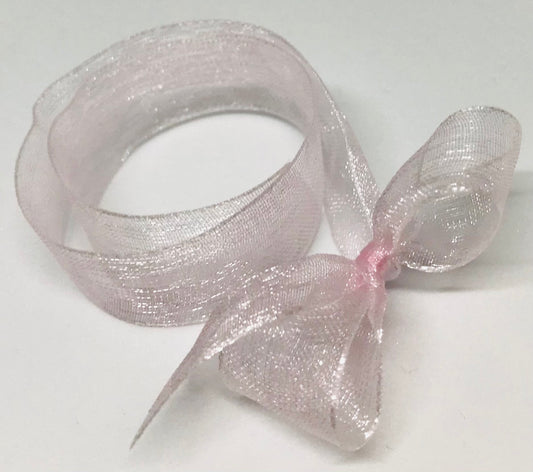 Vandoros Pink Mist Shot Spark Organza Ribbon 15mm