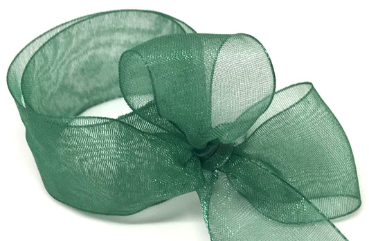 LaRibbons Emerald Green Organza Ribbon 25.4mm