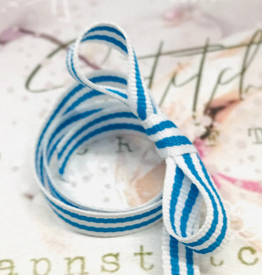 Birchcraft Royal Blue Striped Grosgrain Ribbon 10mm