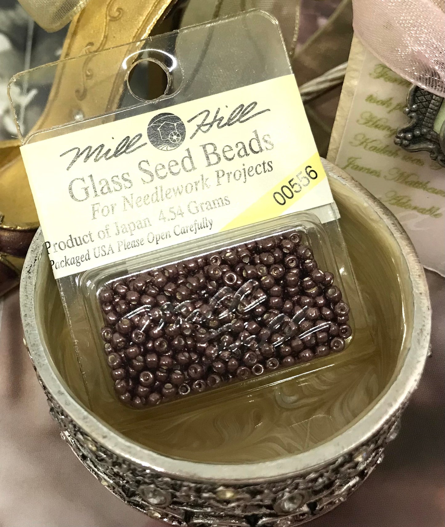 Mill Hill Antique Silver Glass Seed Beads 4.54Grams