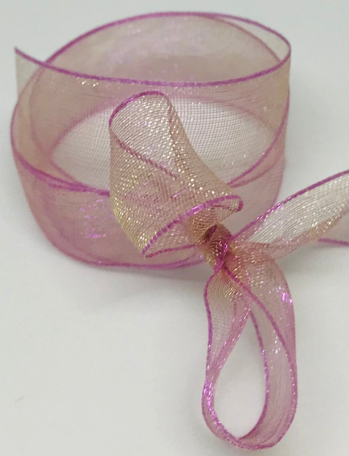 Vandoros Amethyst Shot Spark Organza Ribbon 15mm