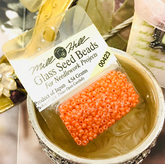 Mill Hill Tangerine Glass Seed Beads 4.45Grams