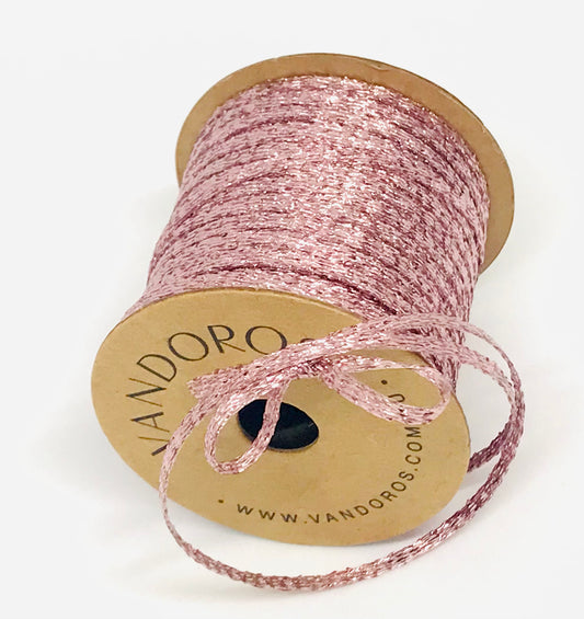 Vandoros Luminous Pink Metallic Ribbon 3mm