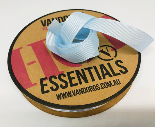 Vandoros Light Blue Hot Essentials Grosgrain Ribbon 15mm