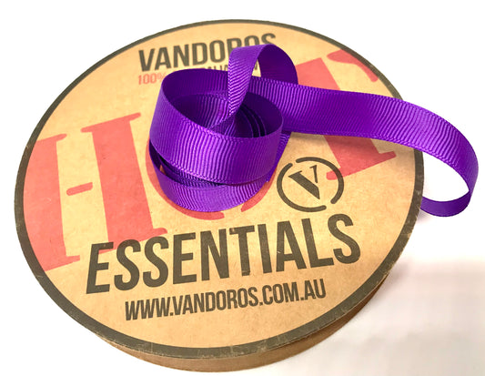Vandoros Purple Hot Essentials Grosgrain Ribbon 15mm