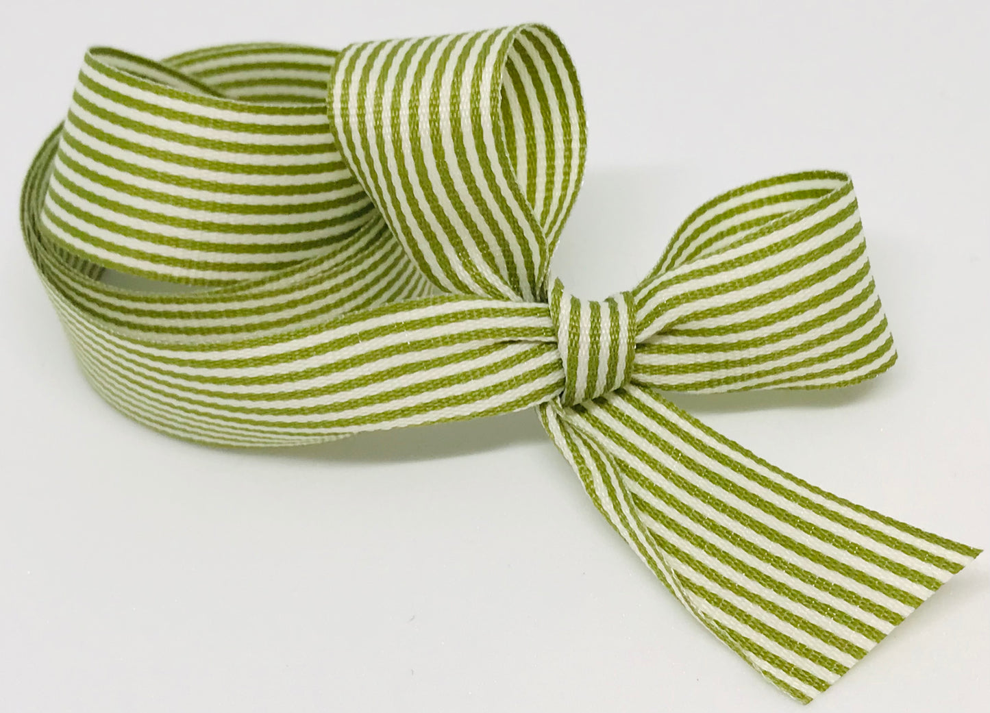 Vandoros Olive/White Candy Grosgrain Ribbon 15mm