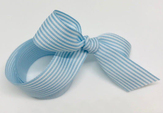Vandoros Light Blue/White Candy Grosgrain Ribbon 15mm