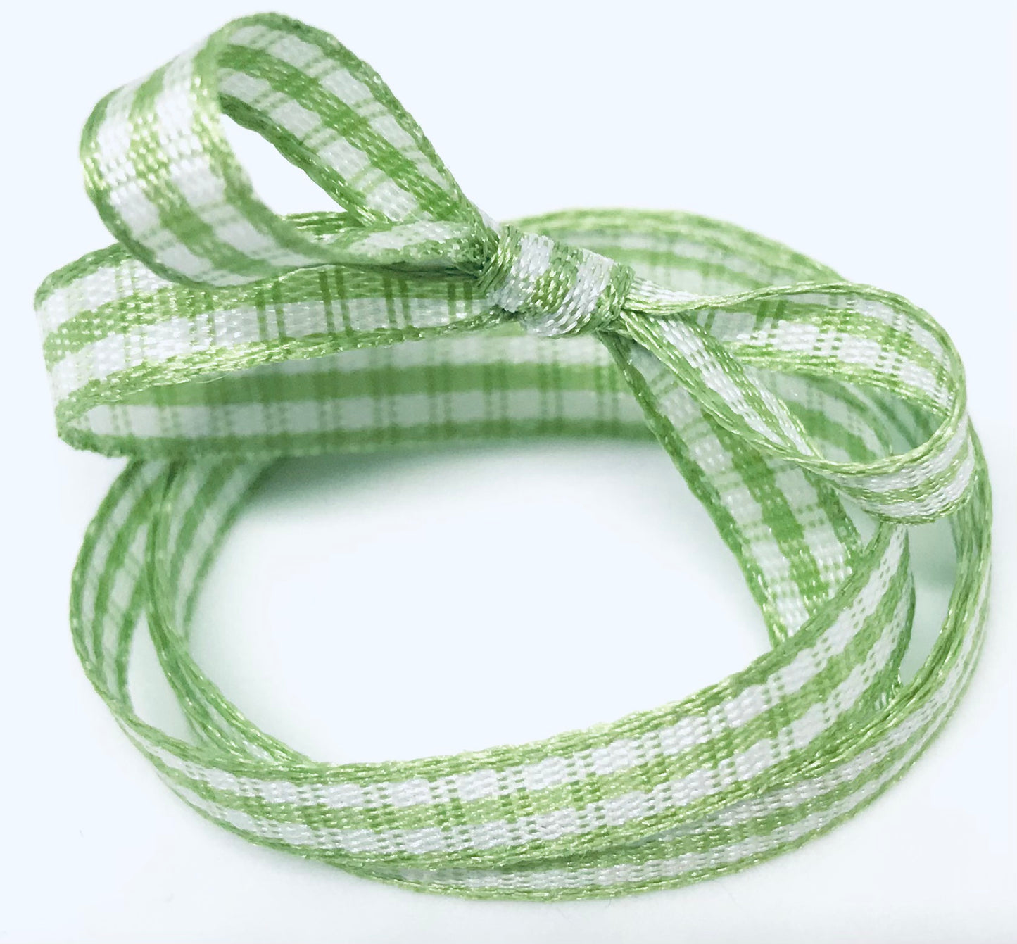 Vandoros Wasabi/White Gingham Ribbon 5mm