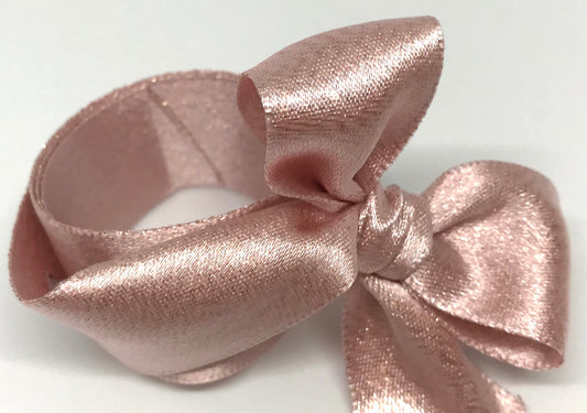 Vandoros Powder Pink/Copper Double Faced Satin Ribbon 25mm