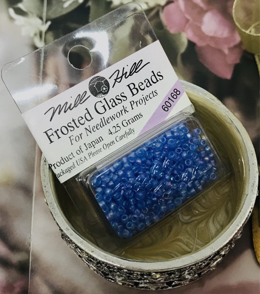 Mill Hill Sapphire Frosted Glass Beads 4.25Grams